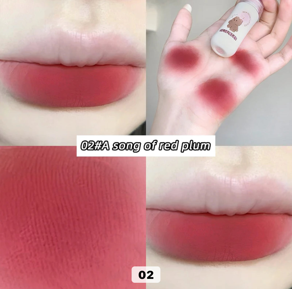 GEGE BEAR High-Pigmentation Silky Creamy Velvet Lip Mud Tinted
