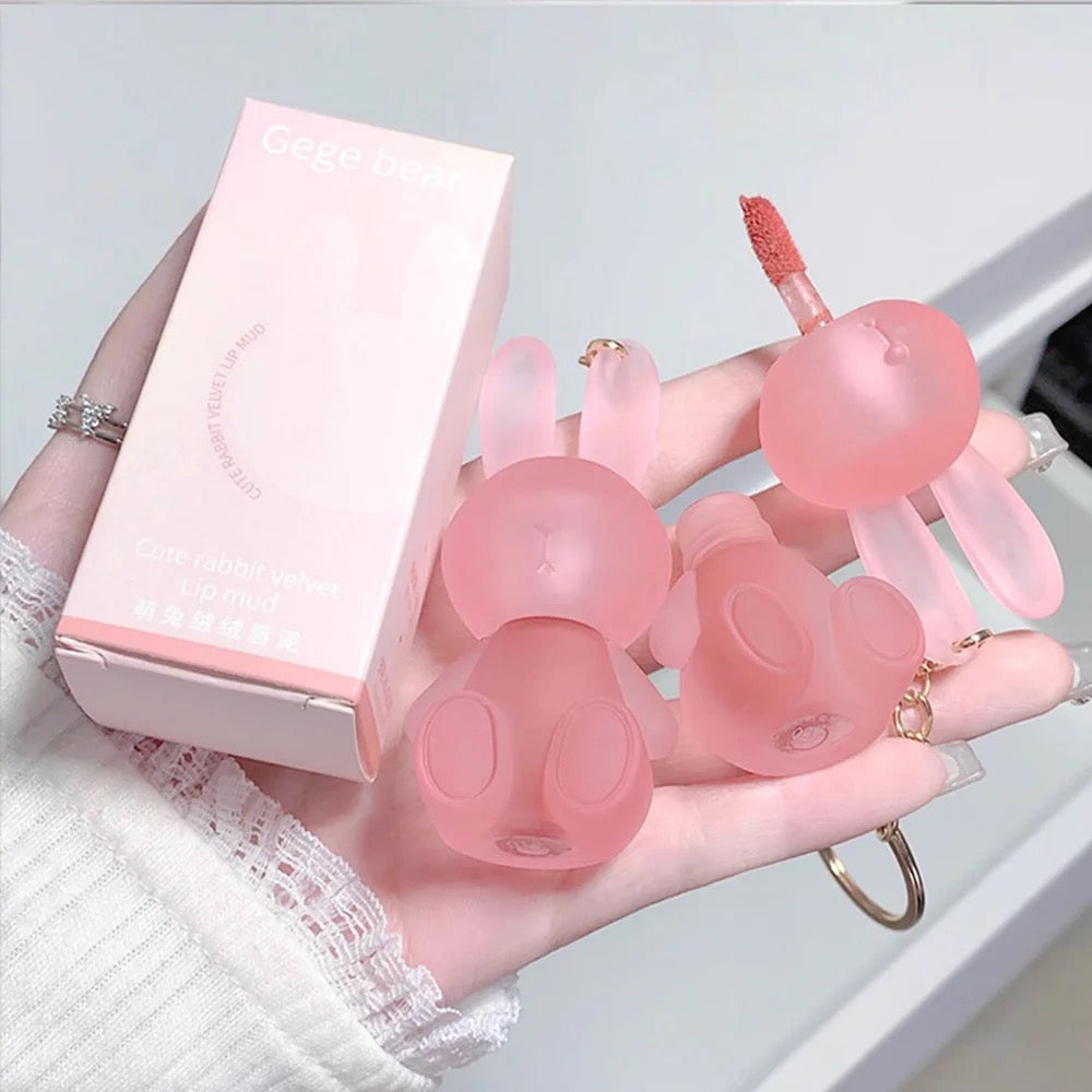 Gege bear Cute Rabbit design Velvet Lip Long Lasting Moisturizing Non-stick cup Lipstick