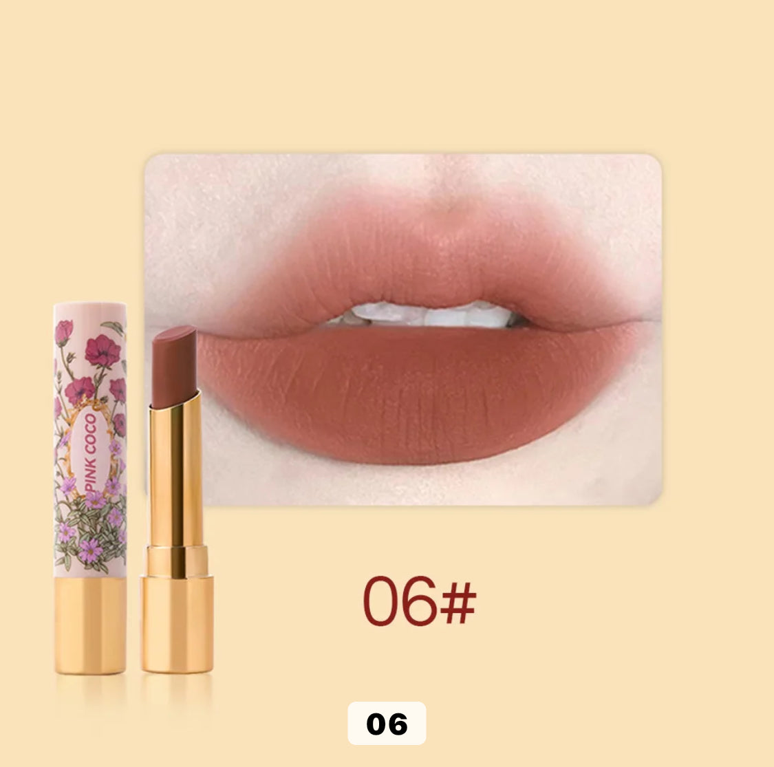PINK COCO Gorgeous Matte Nude Lipstick Silky Velvet