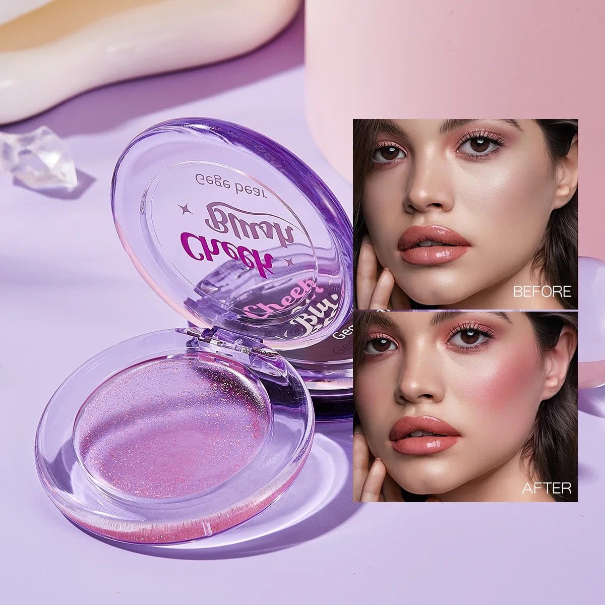 GEGE BEAR Moisturizing Blush Rouge Soft Cream Transparent Crystal Color Changing Magic Gel Blush