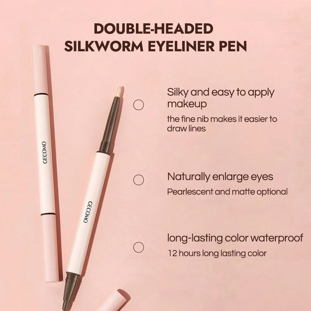 GECOMO Double-headed Silky Texture Quick Dry Waterproof Eyeliner