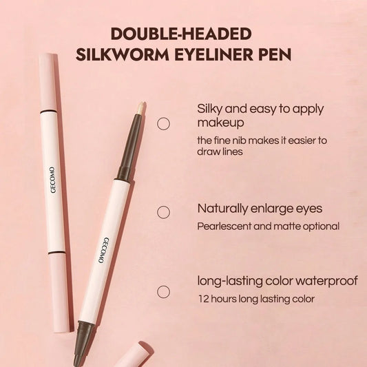 GECOMO Double-headed Silky Texture Quick Dry Waterproof Eyeliner