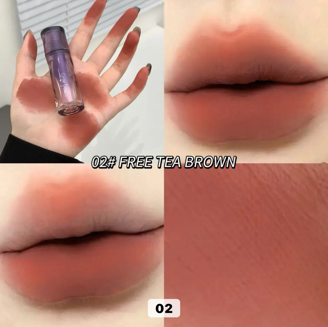 Gege Bear Matte Finish Liquid Lip Tint Long Lasting