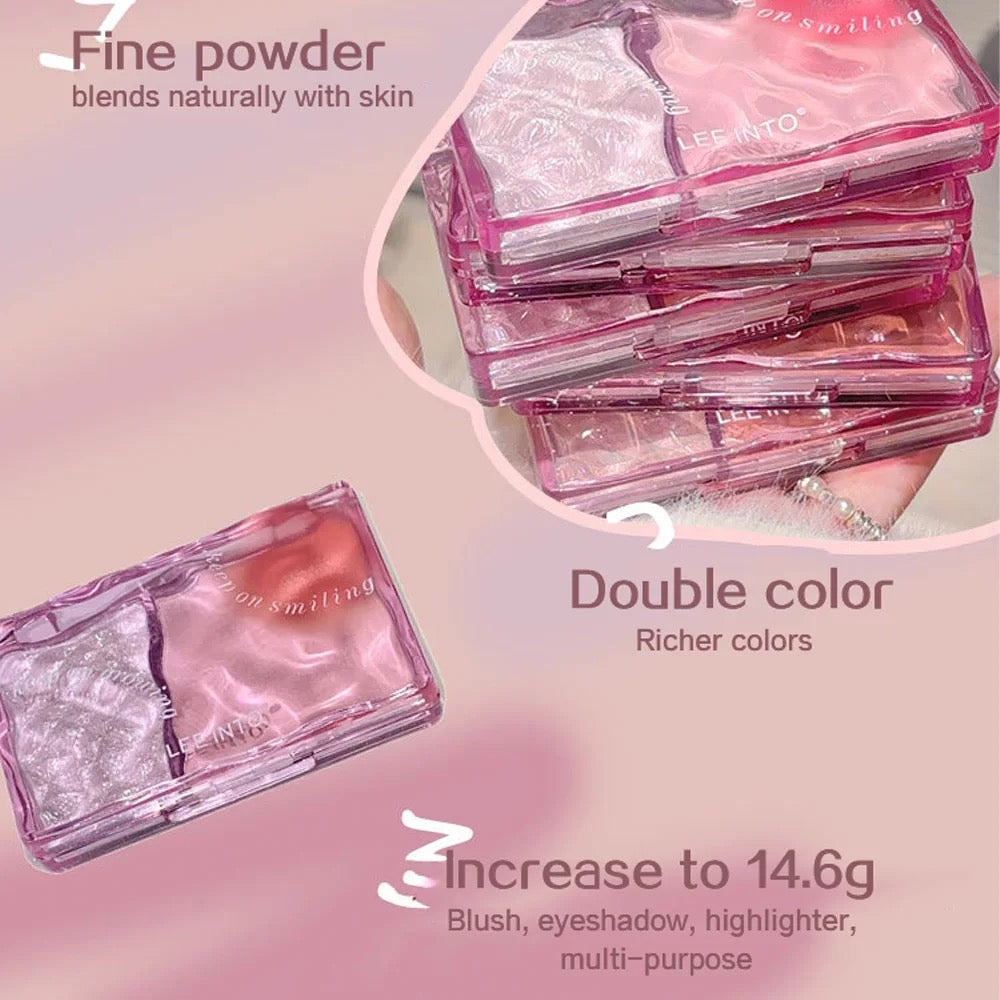 Leeinto long lasting blush and highlighter powder.