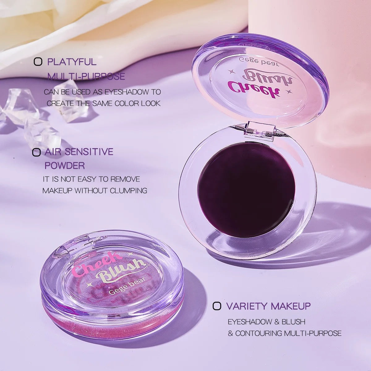 GEGE BEAR Moisturizing Blush Rouge Soft Cream Transparent Crystal Color Changing Magic Gel Blush