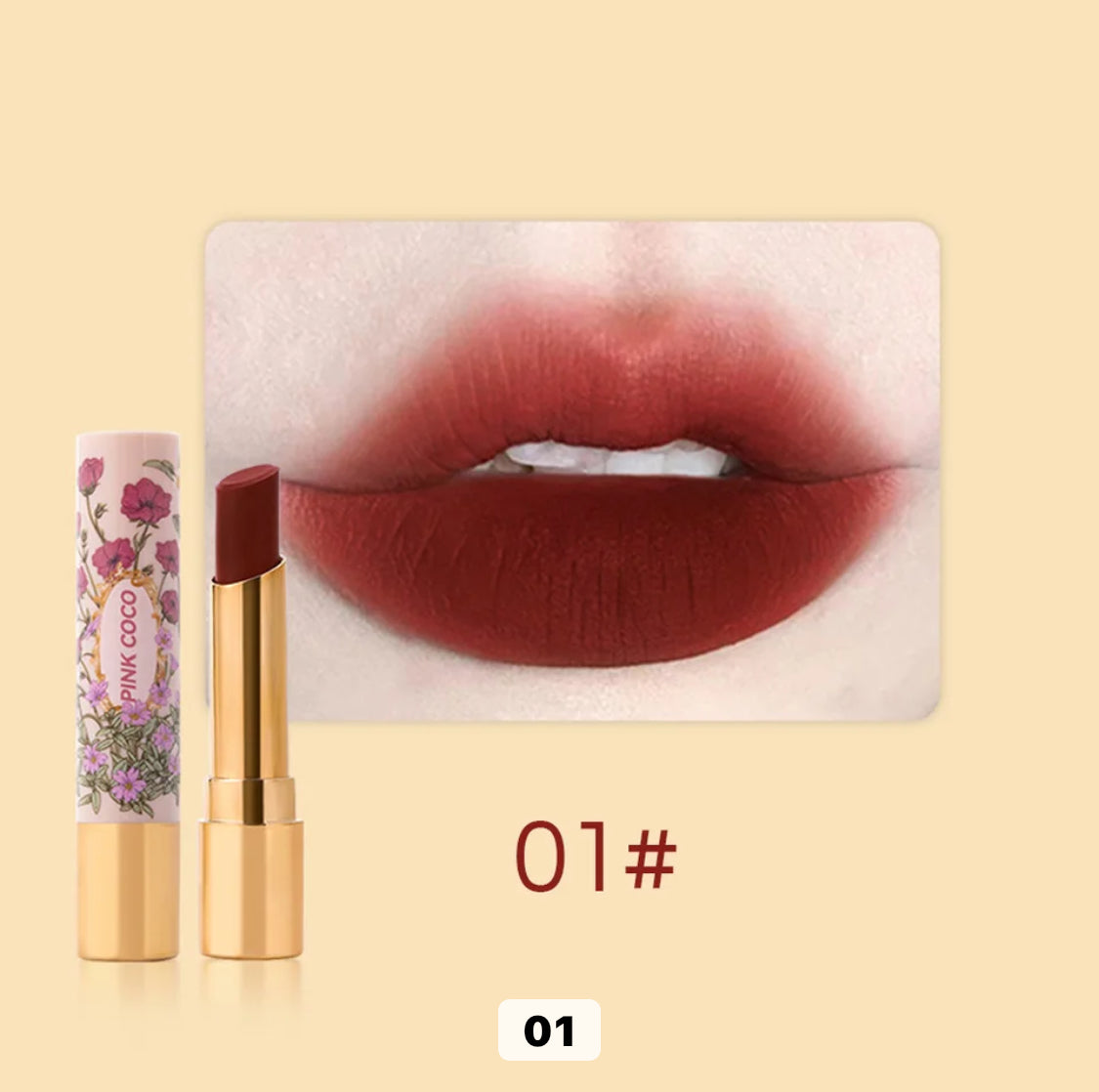 PINK COCO Gorgeous Matte Nude Lipstick Silky Velvet